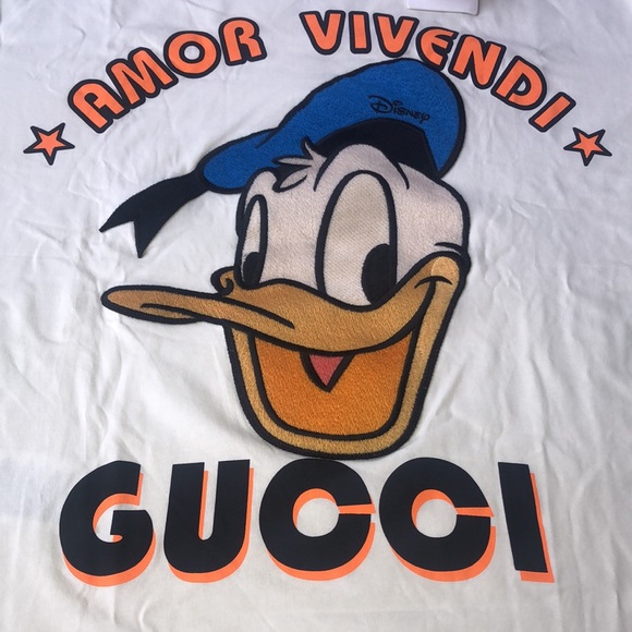 Gucci | Tops | Gucci X Disney Donald Duck Amor Vivendi Tshirt L | Poshmark